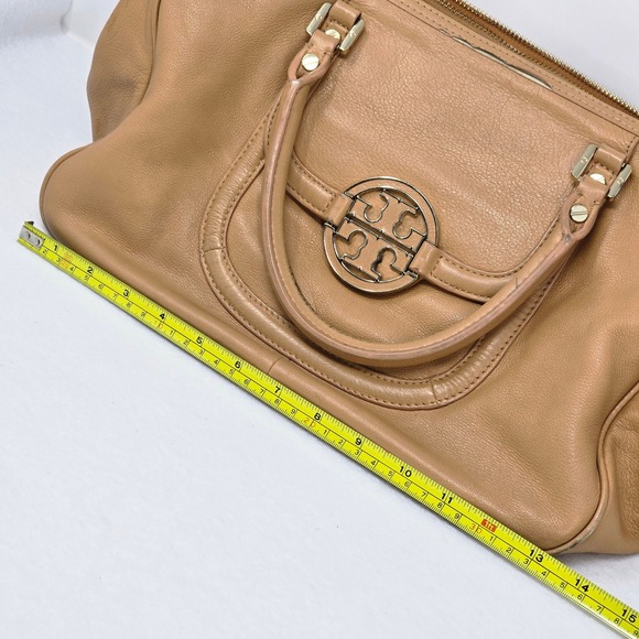 Tory Burch Amanda Double Zip Tote Bag Aged Vachetta Tan Satchel Handbag READ - Picture 13 of 16